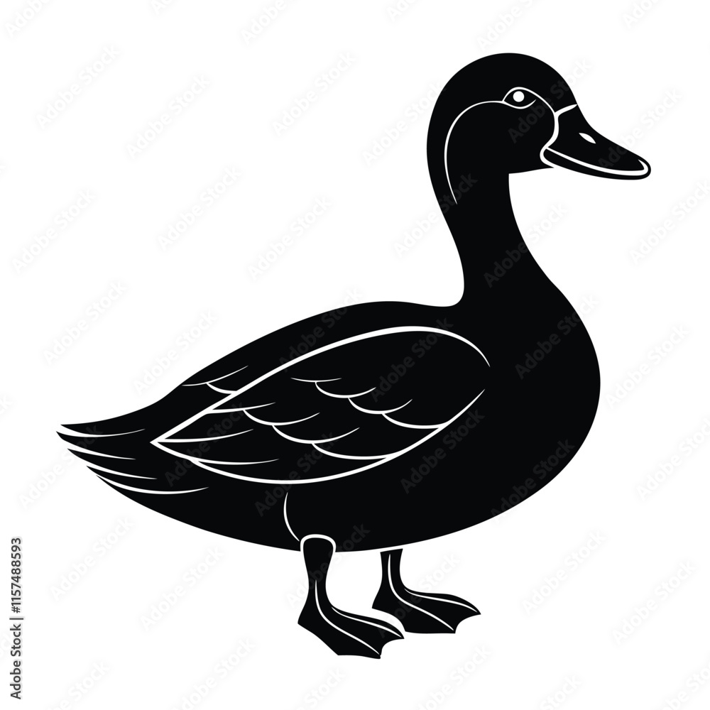 silhouette of a cute duck vector illustration Design silhouette of a cute duck vector illustration Design