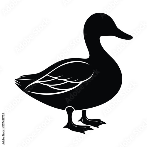 Beautiful silhouette of duck vector illustration Design photo