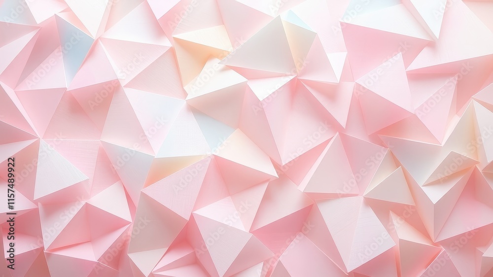 Fototapeta premium Abstract Pink and White Triangular Geometric Pattern Background