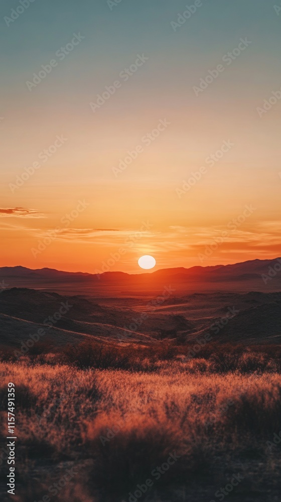 sunset in a desert with copy space vertically 9:16 sunset in a desert with copy space vertically 9:16