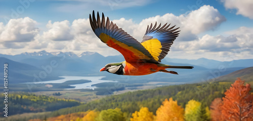 A bird flying in the air