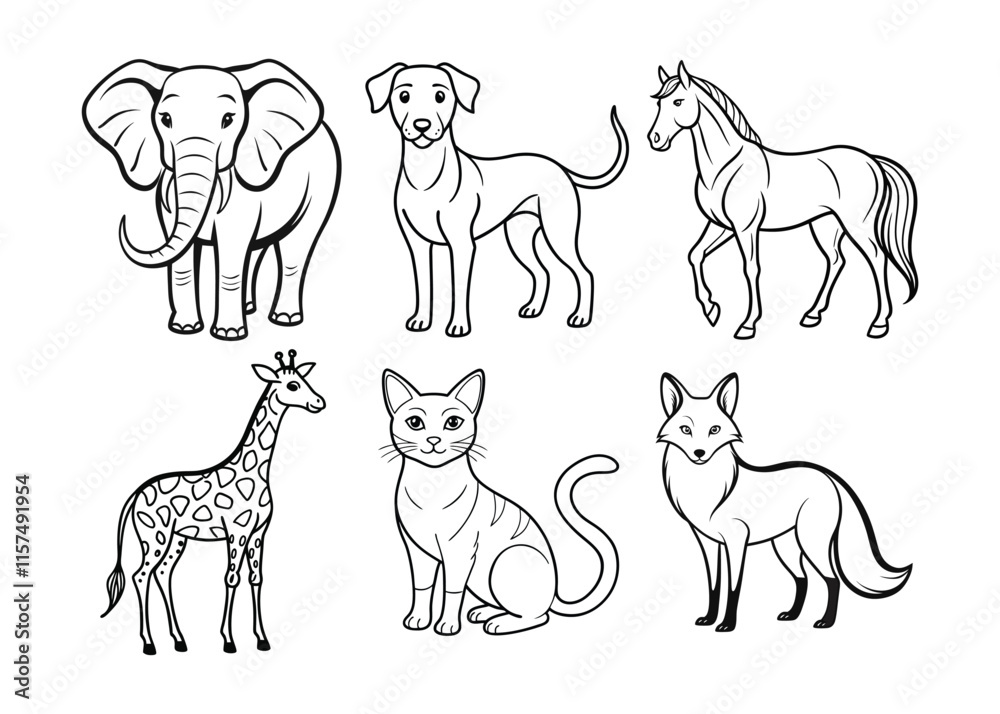 Fototapeta premium Minimalist Animal Vector Designs.