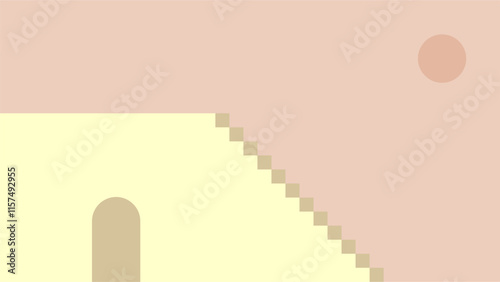 Minimalist Pastel Building Staircase Simple Arch Design