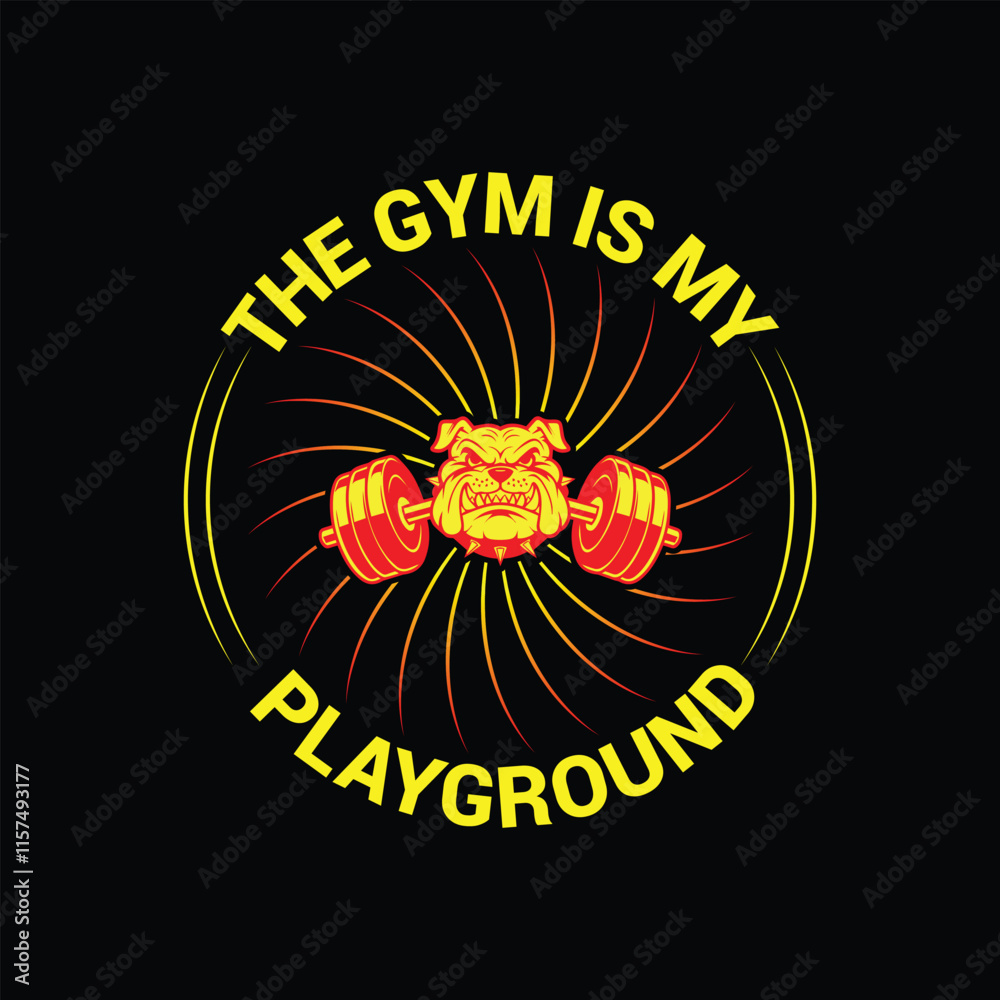 Fototapeta premium gym t shirt design illustration