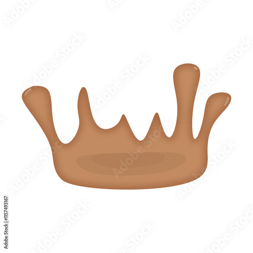 Brown Liquid Crown Splashes Abstract Design Simple Illustration