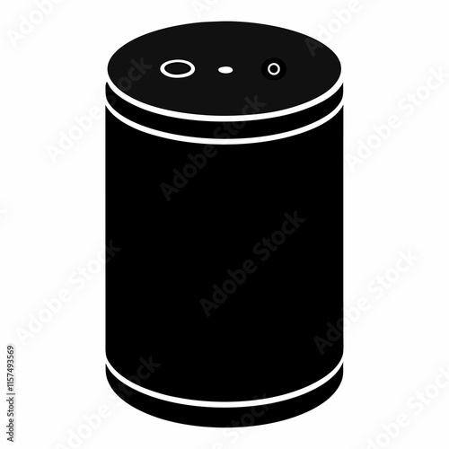 Smart Speaker Silhouette Vector Art photo