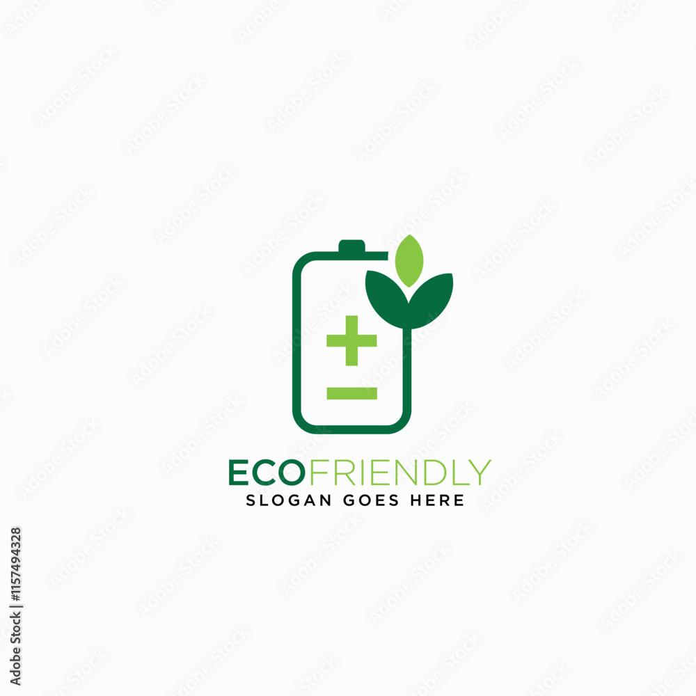 Green Energy with battery Symbol, Eco energy logo concept vector Green Energy with battery Symbol, Eco energy logo concept vector