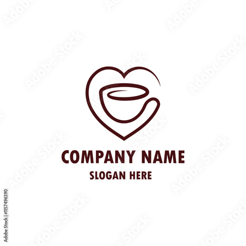 love typography heart shape logo