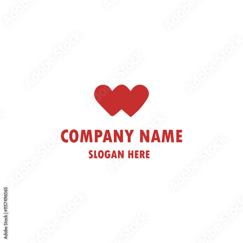 love typography heart shape logo