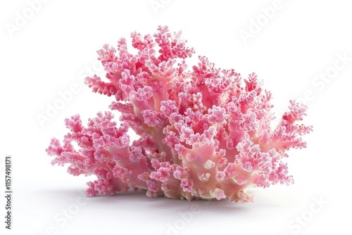 Pink coral isolated on white background in perspective view. photo