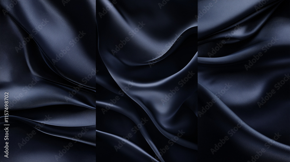 Obraz premium dark black waves 3d metallic liquid soft background ai generated visual concept