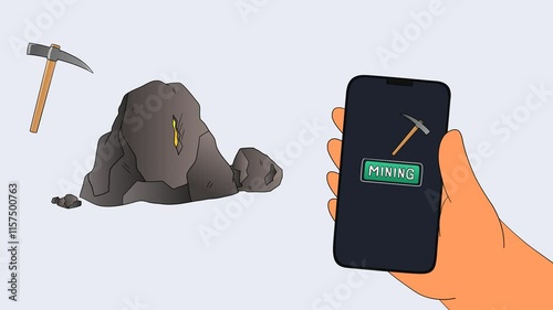mining gold coins with mobile phone