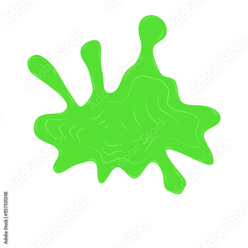 Bright Green Slime Blob Abstract Art Design Illustration