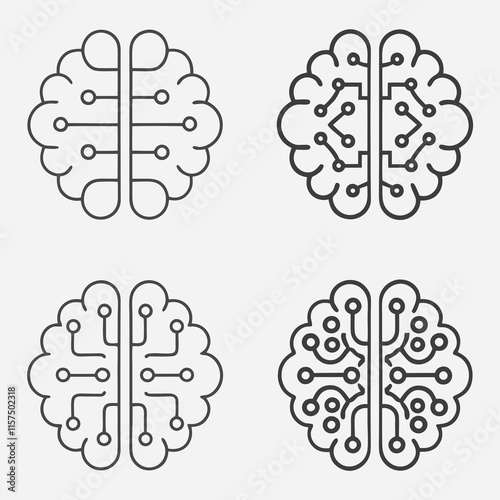 Professional Neural Intelligence Icon Vector Pack. photo