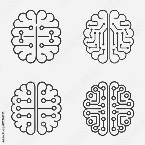 Professional Neural Intelligence Icon Vector Pack. photo