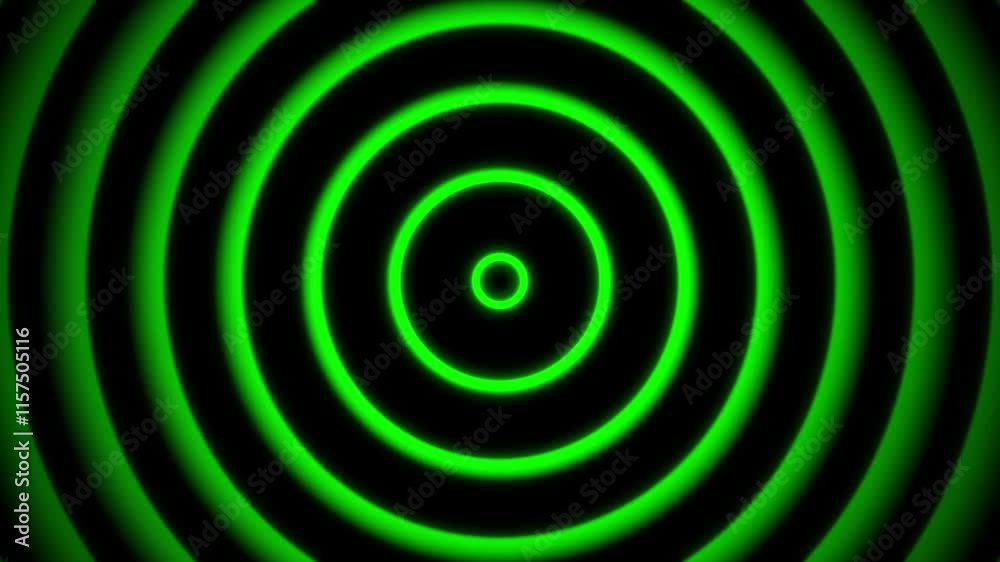 Green circles radio wave animation background

