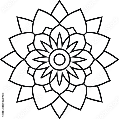 flower mandala in vector outline coloring book page line art drawing mandala design patterns unique design with nature style ,Mandala Design art work silhouette vector illustration