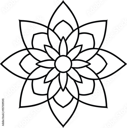 flower mandala in vector outline coloring book page line art drawing mandala design patterns unique design with nature style ,Mandala Design art work silhouette vector illustration