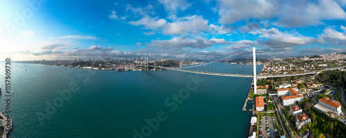 The first bridge across the Bosphorus connecting the European and Asian parts of Istanbul