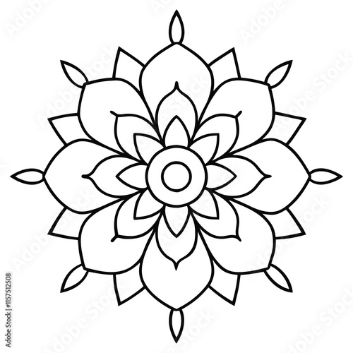 flower mandala in vector outline coloring book page line art drawing mandala design patterns unique design with nature style ,Mandala Design art work silhouette vector illustration