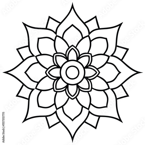 flower mandala in vector outline coloring book page line art drawing mandala design patterns unique design with nature style ,Mandala Design art work silhouette vector illustration