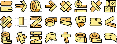 Adhesive tapes securing, repairing, and packaging, versatile collection of sticky strips for various applications