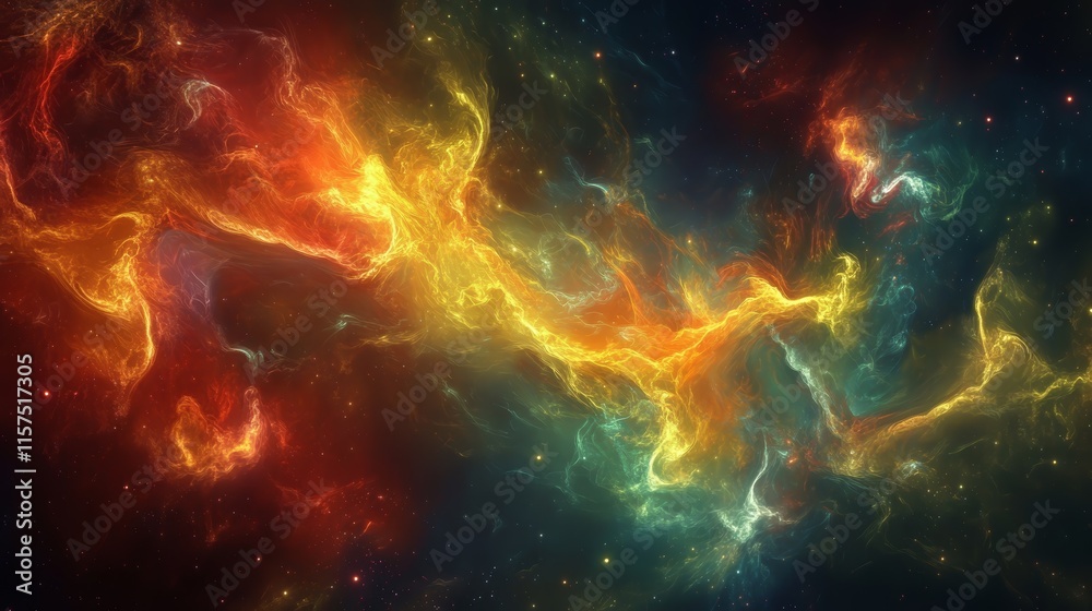 Cosmic Nebula, vibrant colors, fiery clouds, space background Cosmic Nebula, vibrant colors, fiery clouds, space background