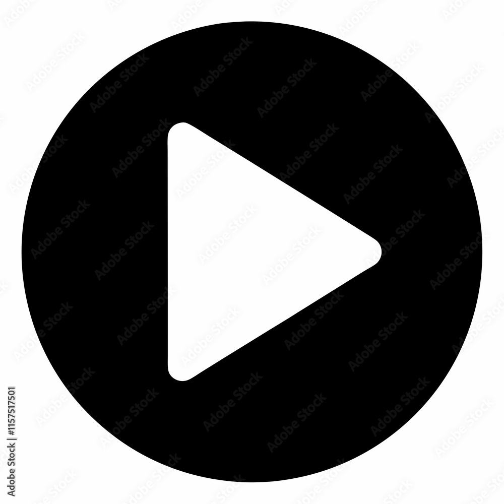 Black Silhouette Play Button Vector Art Black Silhouette Play Button Vector Art