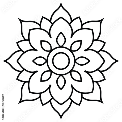 flower mandala in vector outline coloring book page line art drawing mandala design patterns unique design with nature style ,Mandala Design art work silhouette vector illustration
