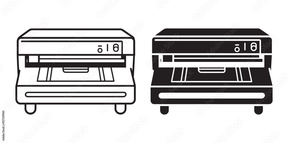 Printer silhouette vector icon illustration Printer silhouette vector icon illustration