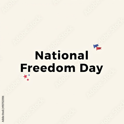 Playful National Freedom Day banner with a pastel light background and fun textual elements.