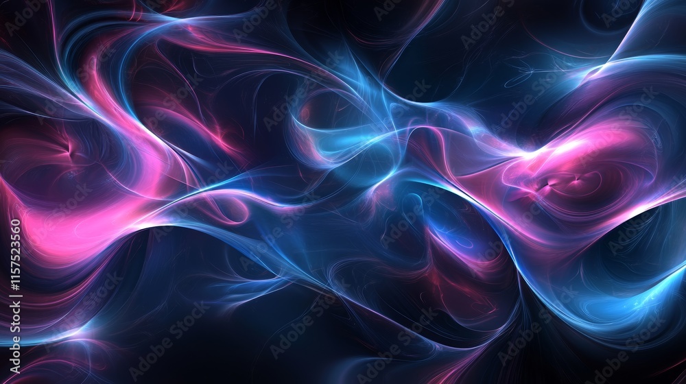 Fototapeta premium Abstract swirling neon pink and blue light