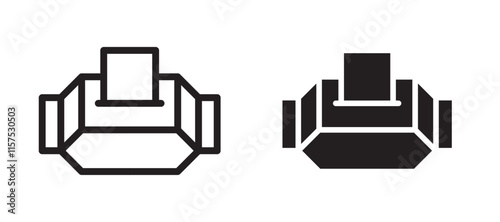 Box tissue icons in black line and filled versions