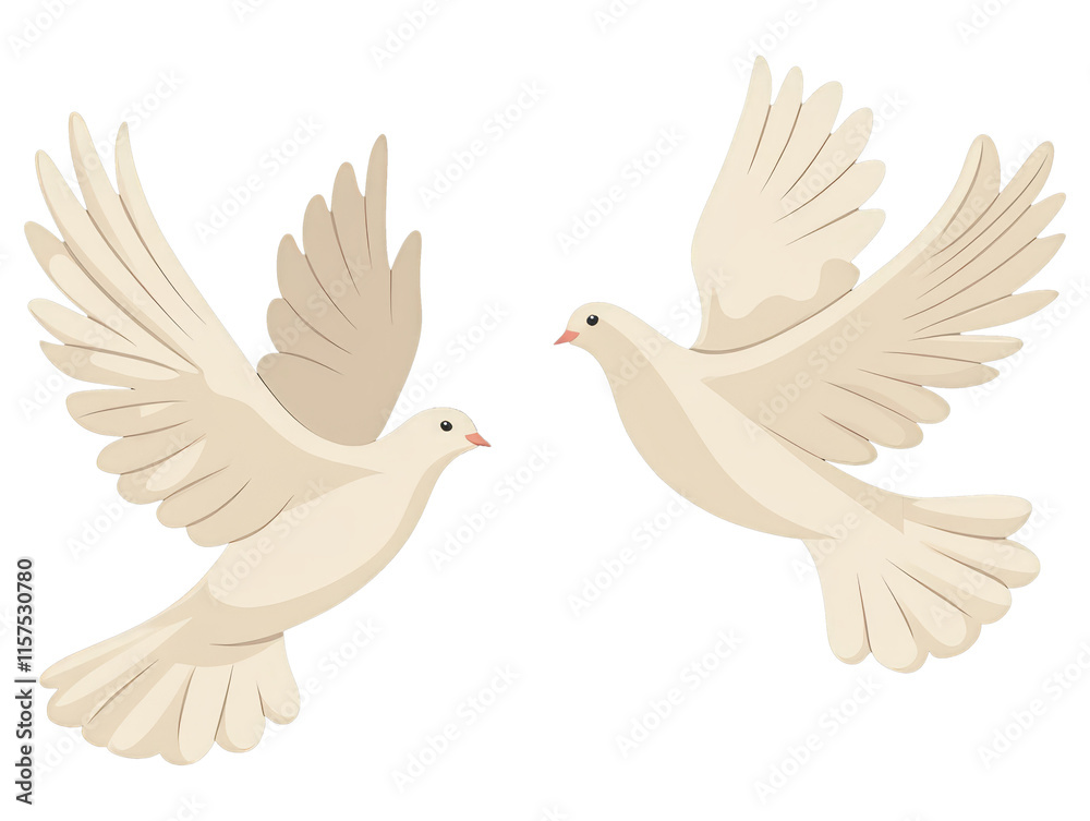 Obraz premium clipart of flying white doves 3