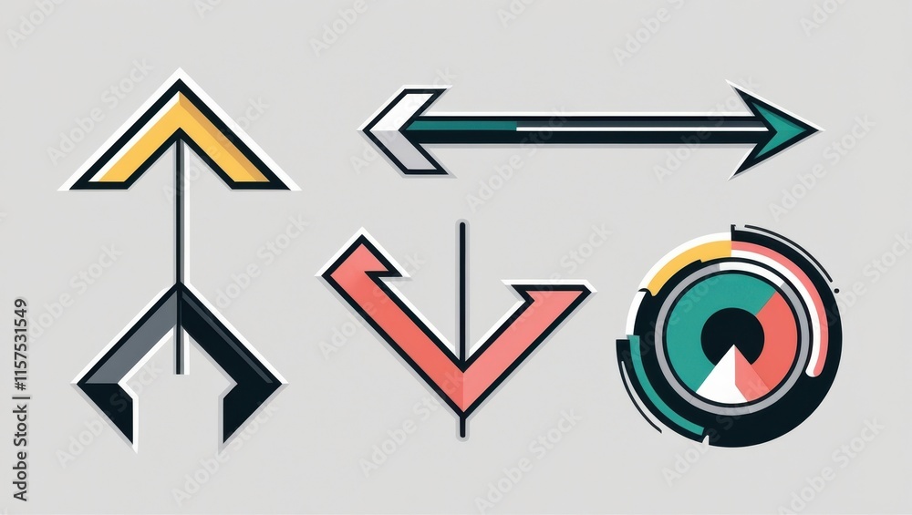 Abstract Geometric Arrows Directions Design Elements Chart Symbols