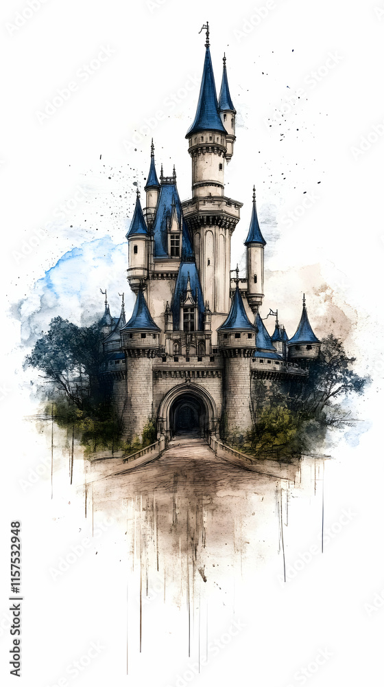 Obraz premium Fairytale Castle Illustration