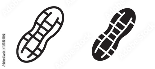 Peanut icons in outline and stroke versions