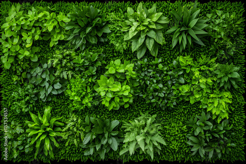 Lush Green Plant Wall Illustration
