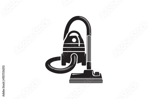 simple black an white vacuum cleaner vector silhouette isolated on a white background