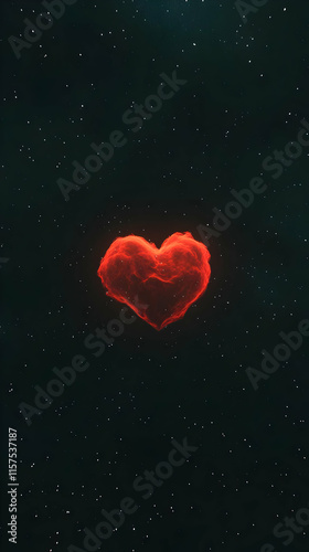 Fiery Heart Nebula Abstract Background