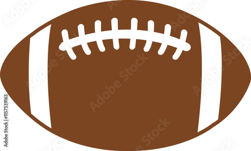 Football clip art design on plain white transparent isolated background for card, shirt, hoodie, sweatshirt, apparel, card, tag, mug, icon, poster or badge, tailgates and touchdowns