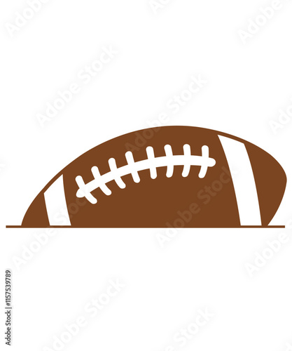 Football clip art design on plain white transparent isolated background for card, shirt, hoodie, sweatshirt, apparel, card, tag, mug, icon, poster or badge, tailgates and touchdowns