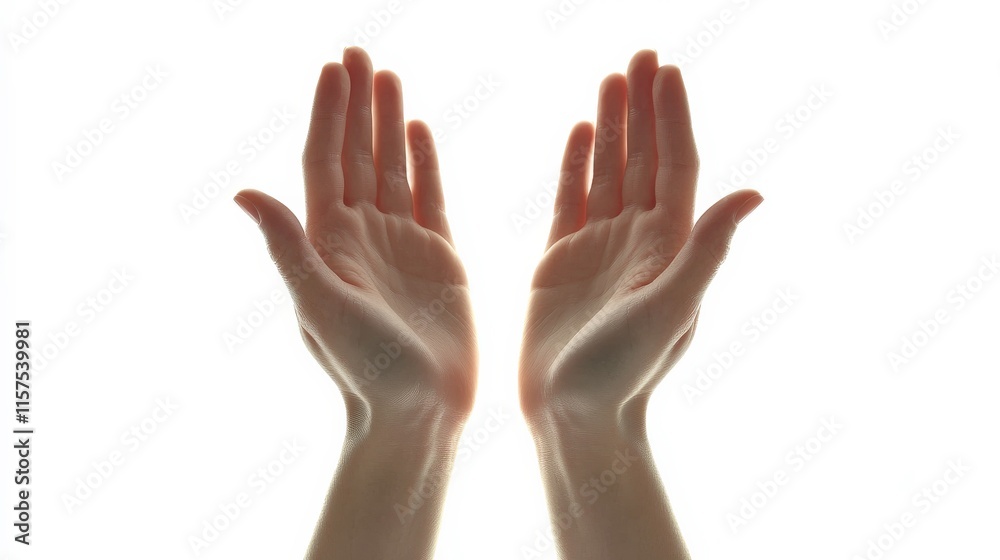 A Pair of Elegant Human Hands Reaching Towards the Light in a Soft and Ethereal Setting, Symbolizing Hope, Connection, and Serenity in a Minimalist Style A Pair of Elegant Human Hands Reaching Towards the Light in a Soft and Ethereal Setting, Symbolizing Hope, Connection, and Serenity in a Minimalist Style