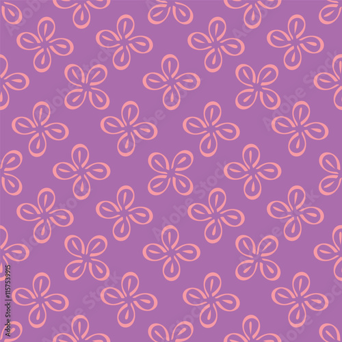 Cute hand drawn floral seamless pattern background