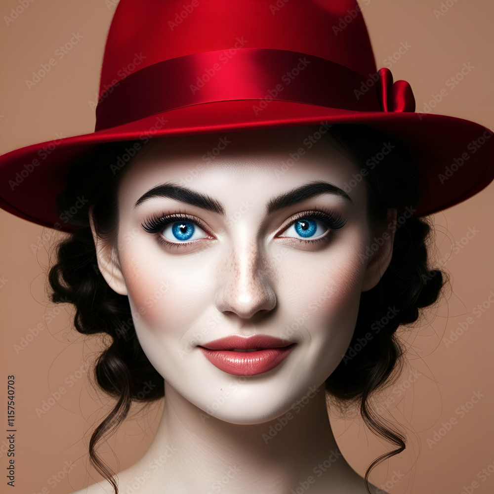 portrait of a woman in a hat portrait of a woman in a hat