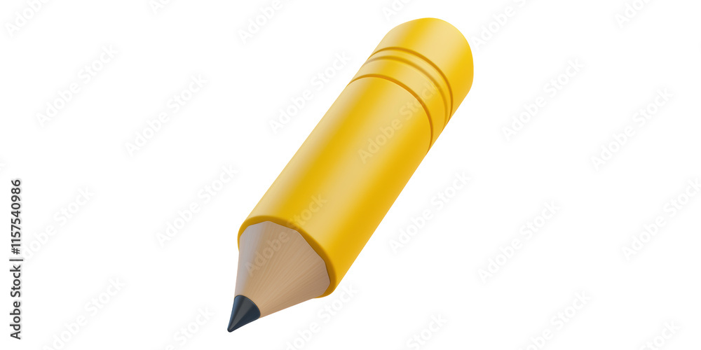 Yellow wooden pencil isolated on transparent background Yellow wooden pencil isolated on transparent background