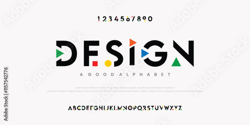 Modern abstract digital alphabet font. Minimal technology typography, Creative urban sport fashion futuristic font and with numbers. vector illustration
