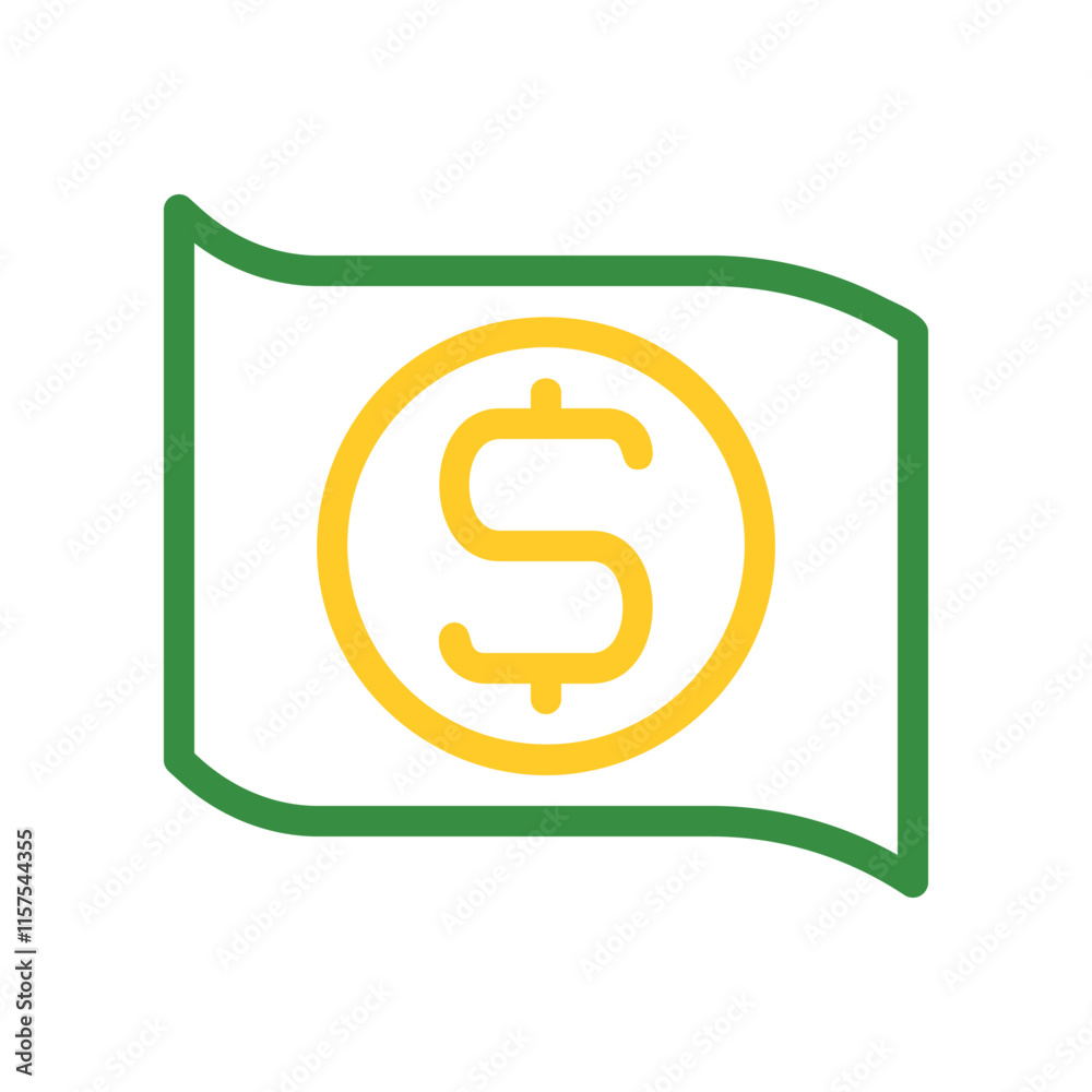 Dollar sign on flag icon. Concept of finance, investment, and banking. Dollar sign on flag icon. Concept of finance, investment, and banking.