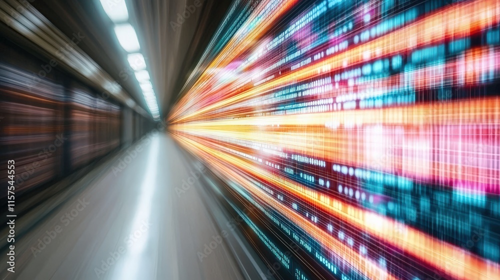 A vibrant, abstract image depicting streaks of light and color, suggesting speed and motion through a tunnel-like space. A vibrant, abstract image depicting streaks of light and color, suggesting speed and motion through a tunnel-like space.