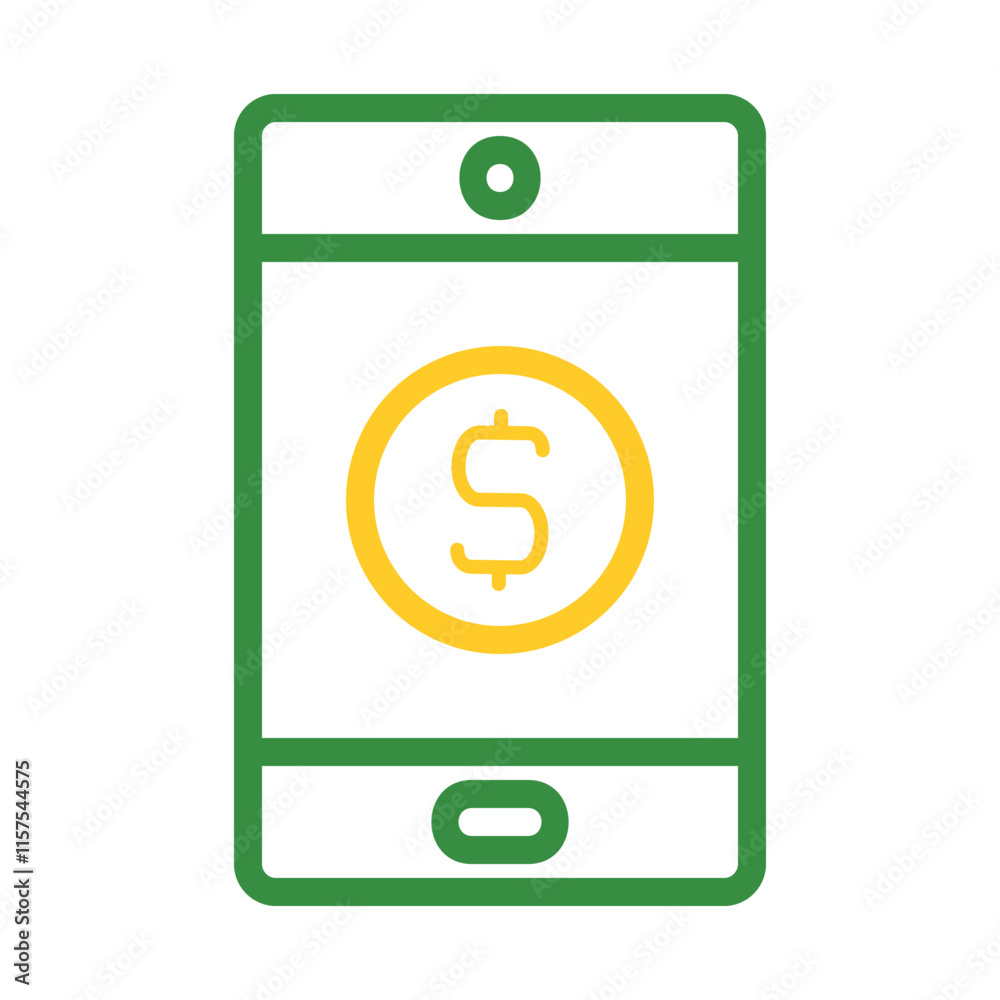 Mobile banking application with dollar coin. Concept of finance, money, and technology. Mobile banking application with dollar coin. Concept of finance, money, and technology.